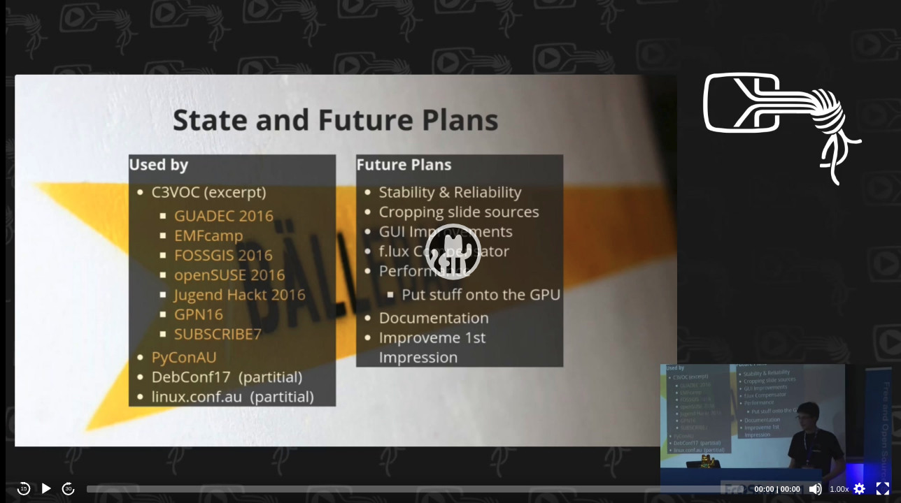 Slide "State and future Plans" of the Talk "Voctomix" at FrOSCon 2016